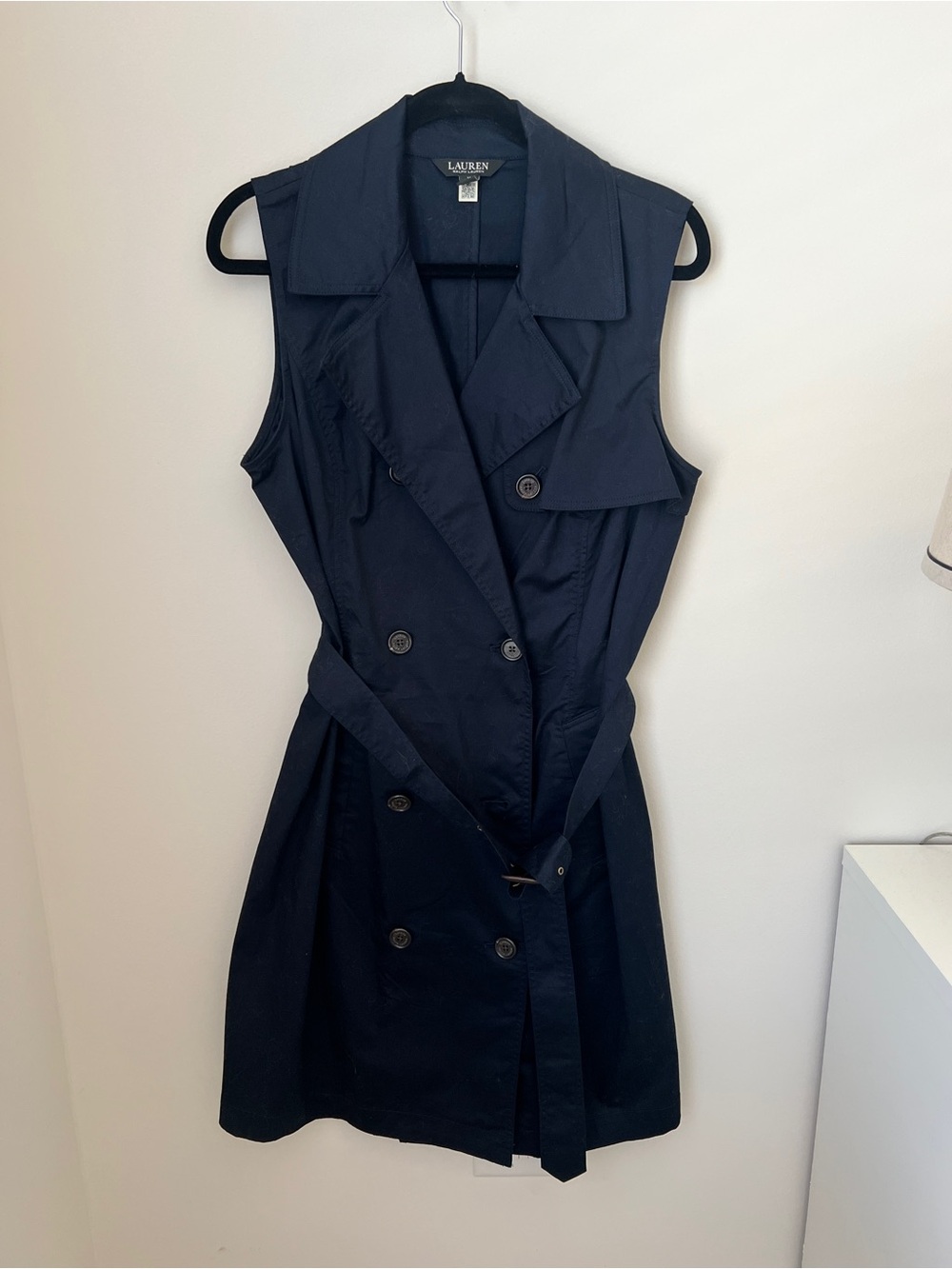 Lauren Ralph Lauren Navy Sleeveless Trench Dress size 14
